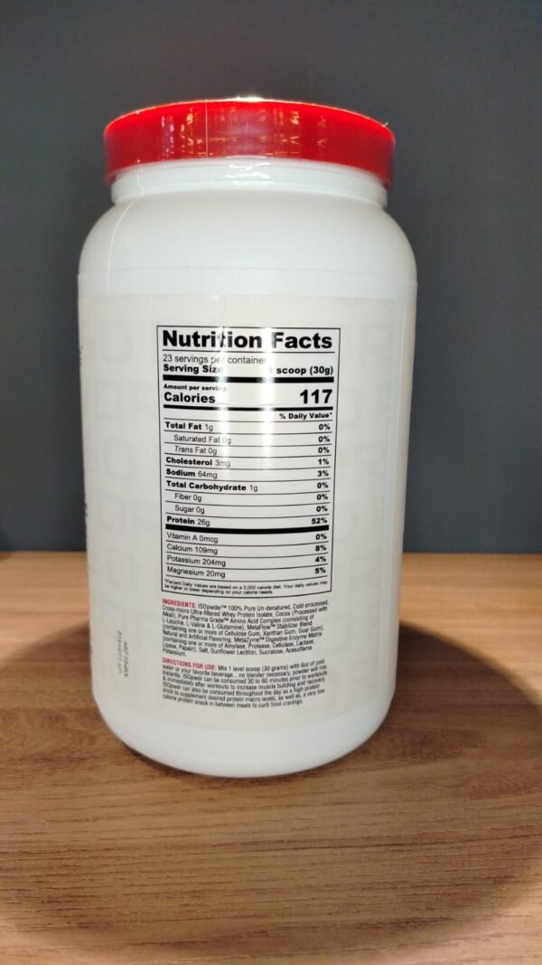 PROTEINA ISOLADA DE 23 SERVICIOS SABOR CHOCOLATE CUKE ISO PWDR - Imagen 2