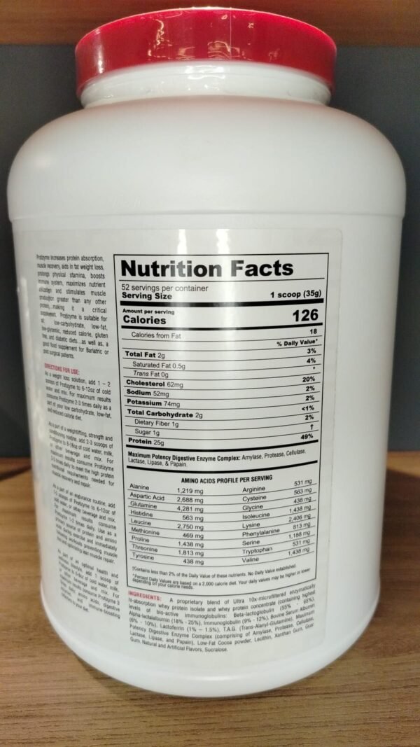 PROTEINA CONCENTRADA DE 52 SERVICIOS  SABOR CHOCOLATE CAKE - Imagen 2